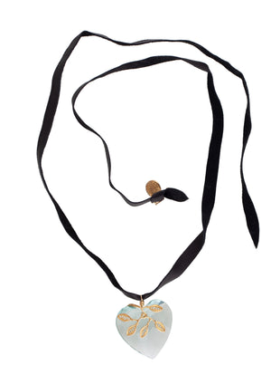 Light Blue AL Heart Pendant Necklace