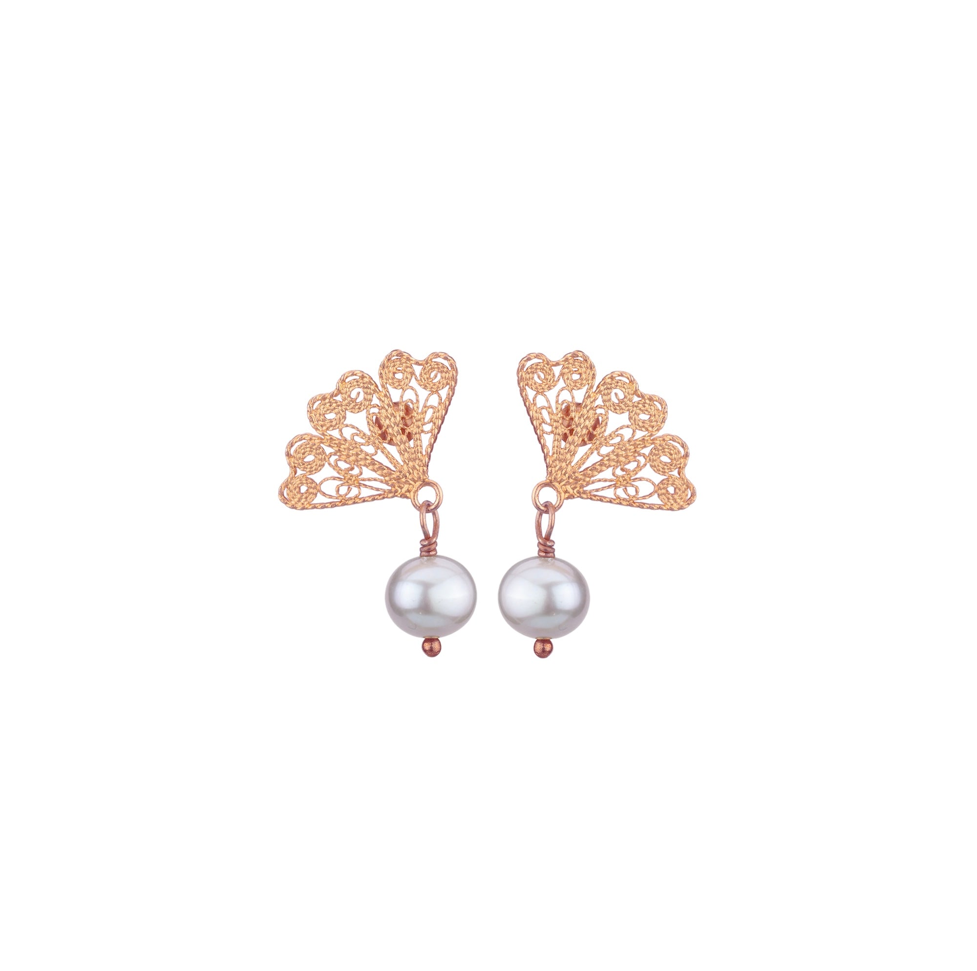 Japanese Fan - Gold and Pearl