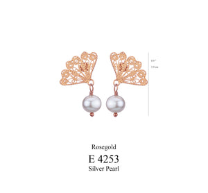 Japanese Fan - Gold and Pearl
