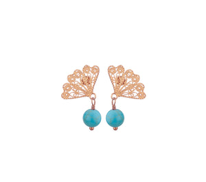Japanese Fan - Gold and Turquoise