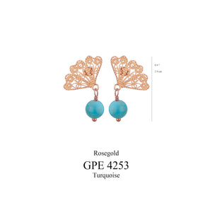 Japanese Fan - Gold and Turquoise