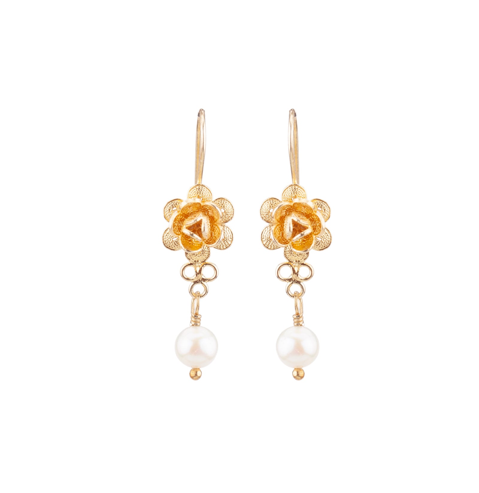 White Pearl Earrings