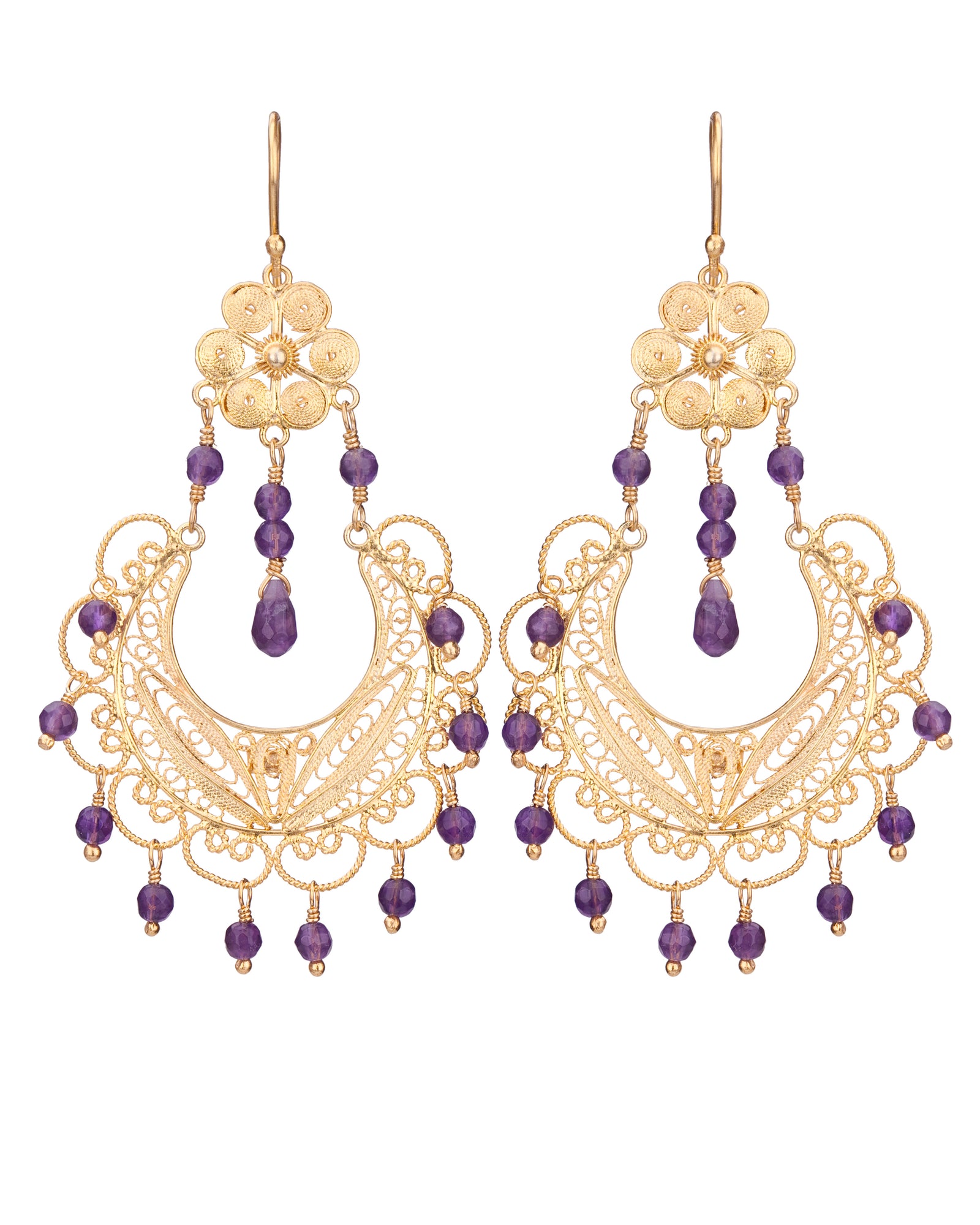 Frida chandelier earrings -  Amethyst
