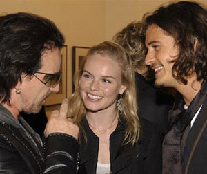 Kate Bosworth wearing Yvone Christa with Bono and Orlando Bloom