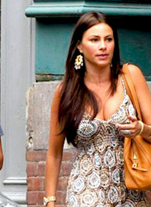 Sofia Vergara with her purchase from our New York SOHO store.
