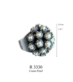Pearl Tulip Cluster Ring ✿