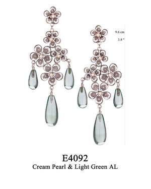 Hortensia post chandelier earrings