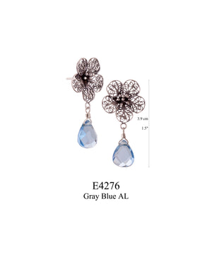 Boucles d'oreilles Blossom - gris/bleu ✿ 