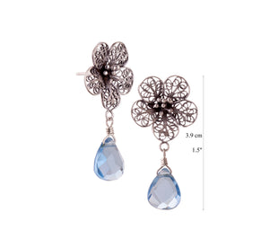 Blossom earrings - gray/blue