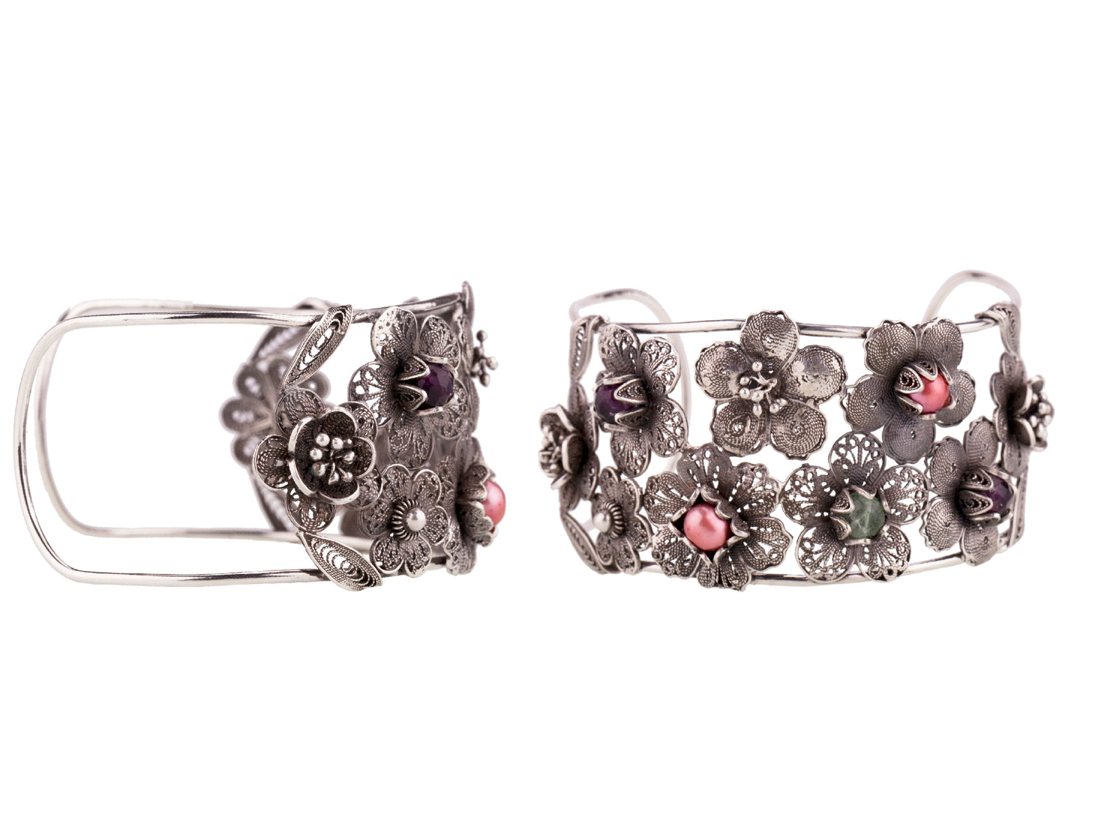 Filigree Cuff Bracelet with Freshwater Pearls B3187