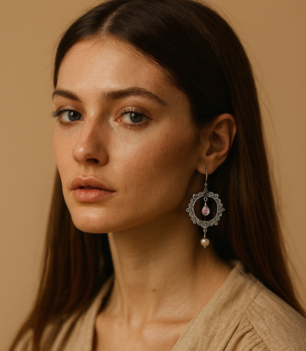 Romantic Filigree Pearl Drop Earrings
