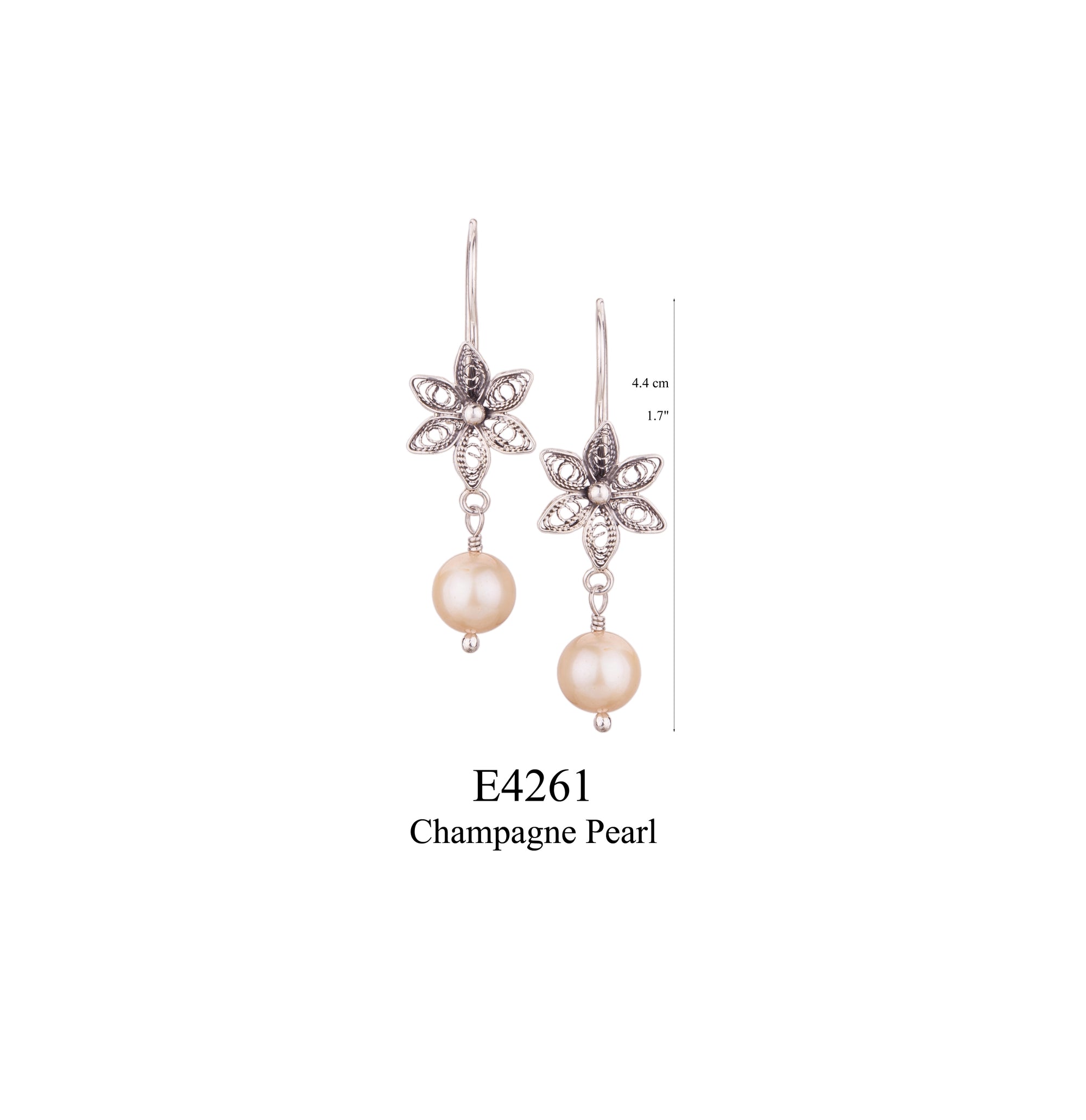 Forest Anemone Pearl Drop Earrings Cream