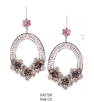 Edelweiss Earrings Pink CZ