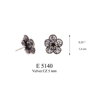 Lace flower stud earrings