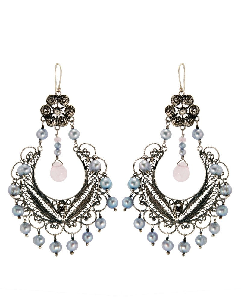 Yvone Christa_Frida chandelier earrings - ice blue pearl_EC886