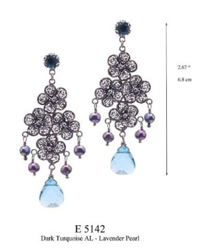 Lace flower chandelier earrings