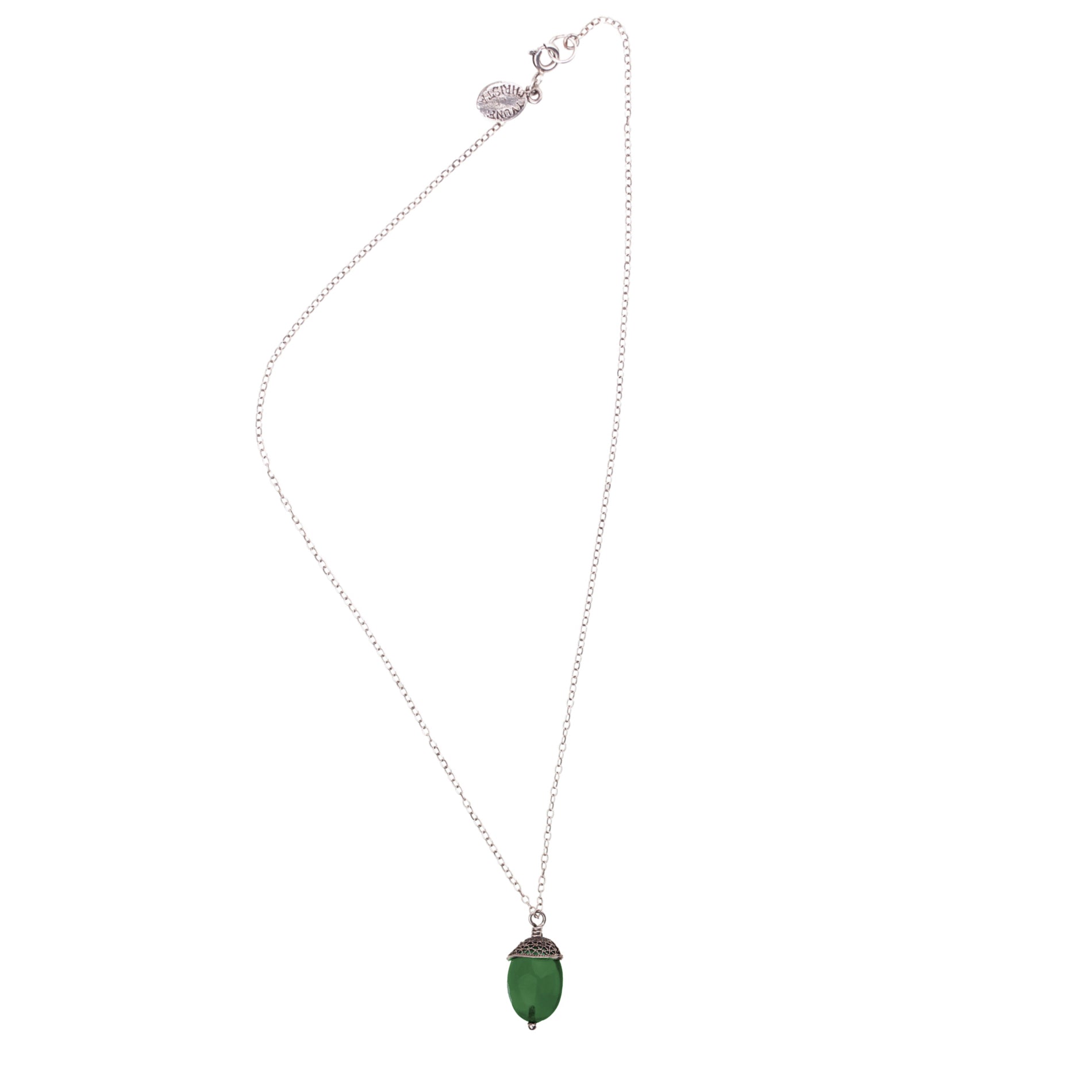 Acorn pendant - emerald green