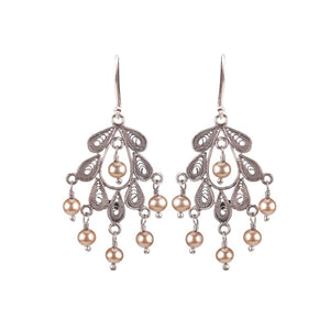Bespoke Classic Leaf earrings - Pearls - Small