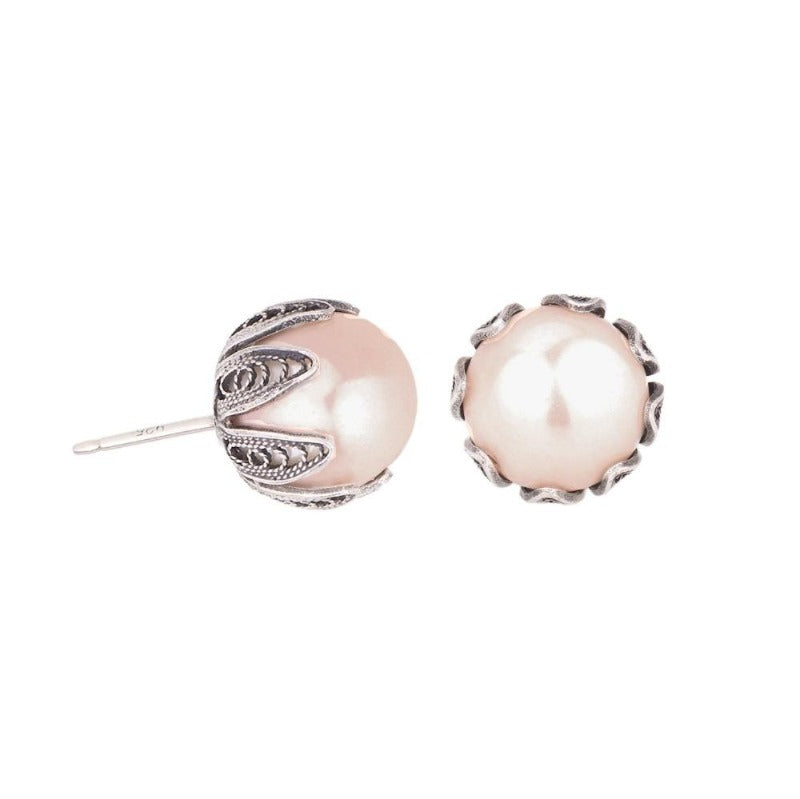 Yvone Christa_TULIP CUP STUD EARRINGS - CREAM PEARL - LARGE_E238