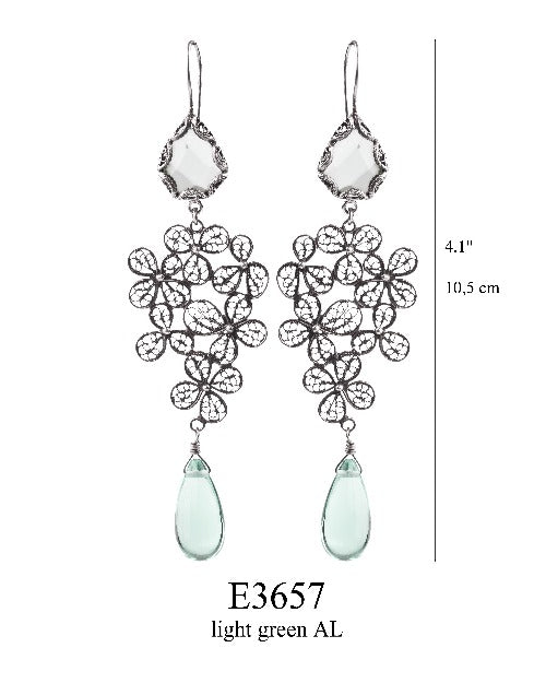 Hortensia hanging chandelier earrings