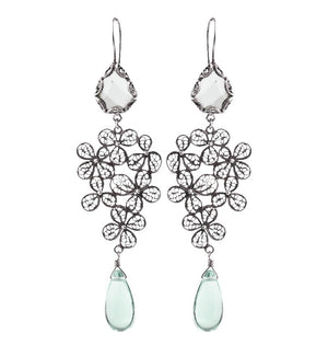 Yvone Christa_Hortensia hanging chandelier earrings_E3657