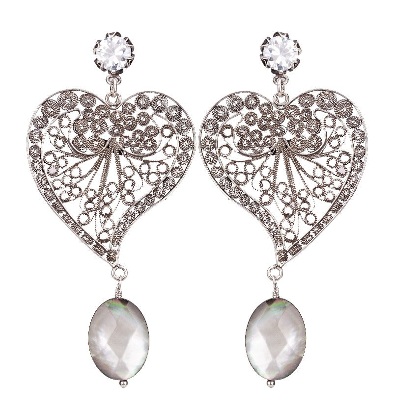 Yvone Christa_Heart earrings with Labradorite_E3709