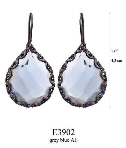 Boucles d’oreilles Teardrop oxydées foncées 