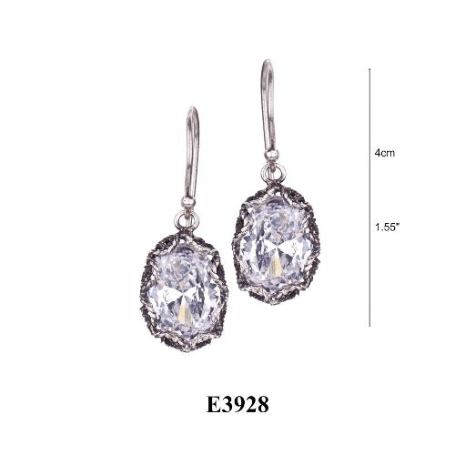 Oval filigree drop earrings