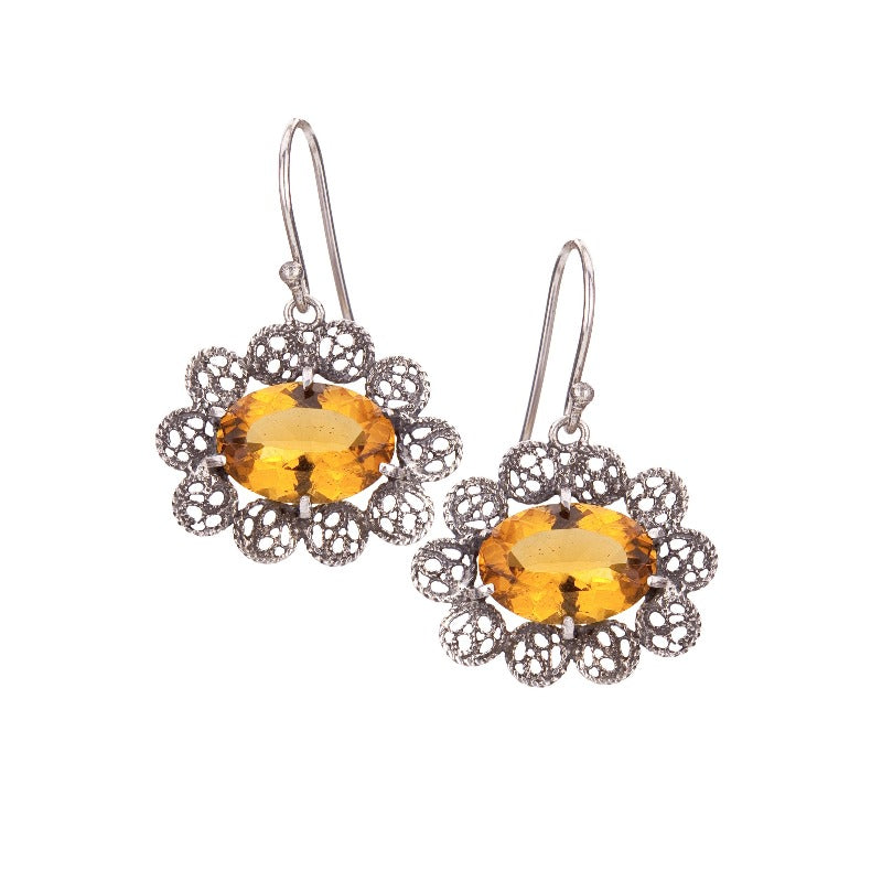 Yvone Christa_OVAL CITRINe AQUA LEMURIA WITH LACE SILVER FILIGREE_E3944