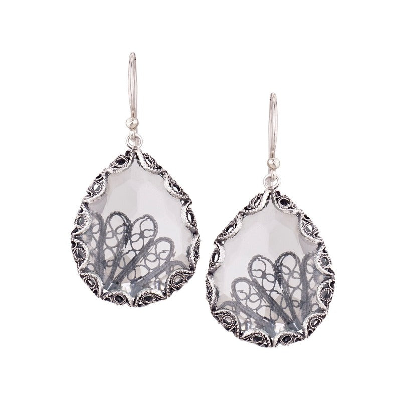 Yvone Christa_JAPANESE FAN EARRINGS WITH CLEAR AQUA LEMURIA _E3957