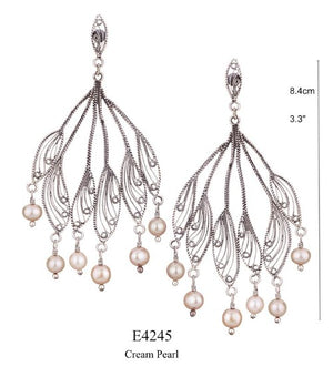 Flower petal chandelier earrings