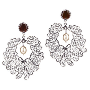 Crown leaf earrings - large_E5114 by Yvone Christa