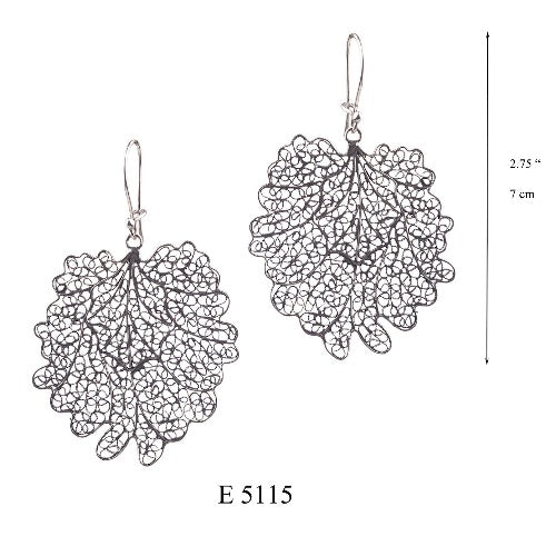 Boucles d'oreilles pendantes feuille de couronne - grandes 