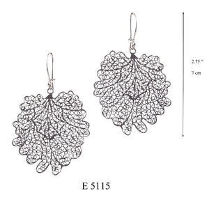 Crown leaf hanging earrings - large