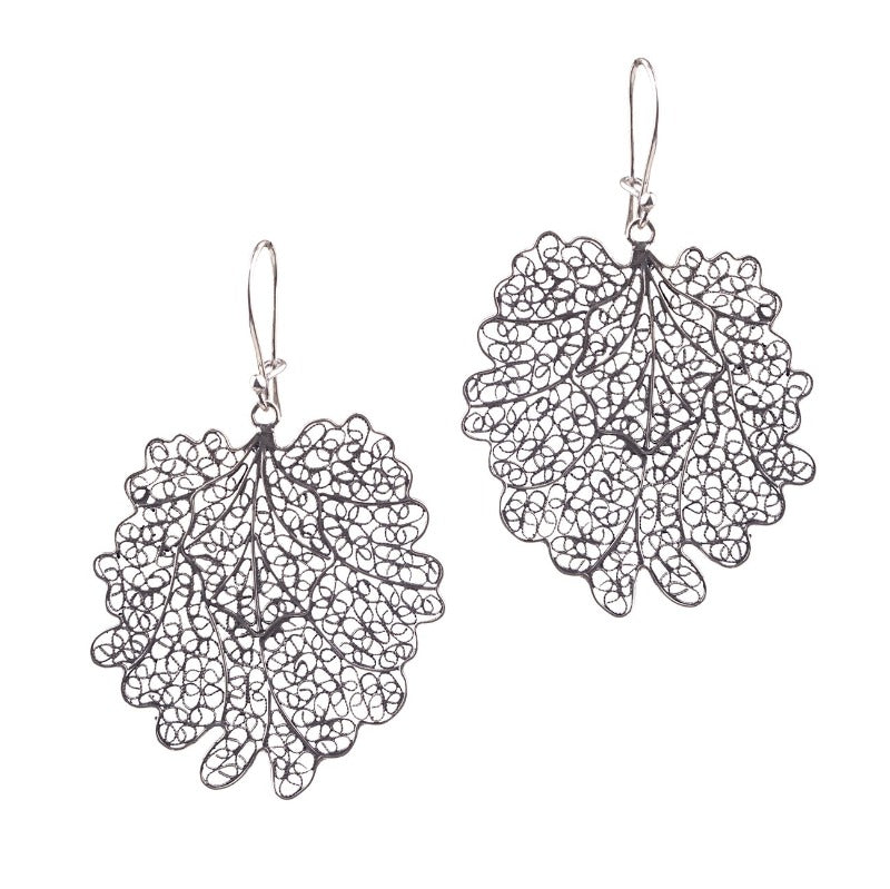 Crown leaf hanging earrings - large_E5115 by Yvone Christa