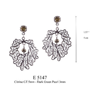 Crown leaf earrings - small