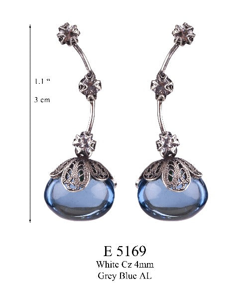 Boucles d'oreilles goutte de rosée - bleu saphir ✿ 