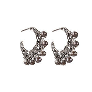Tiny lace hoop earrings_E5181 by Yvone Christa