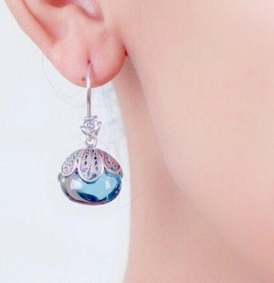 Blue Aqua Lemuria Dewdrop earrings