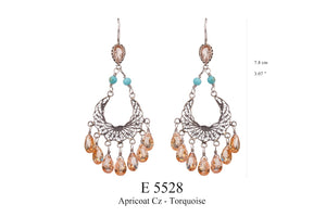2022 Collection Earrings - Apricot CZ/Turquoise ✿
