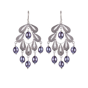 Bespoke Classic Leaf earrings - Pearls