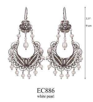 Frida chandelier earrings - ice blue pearl