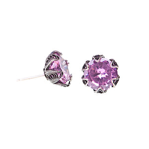 Yvone Christa_ECZ001P_TULIP CUP STUD EARRINGS WITH CUBIC ZIRCONIA - SMALL