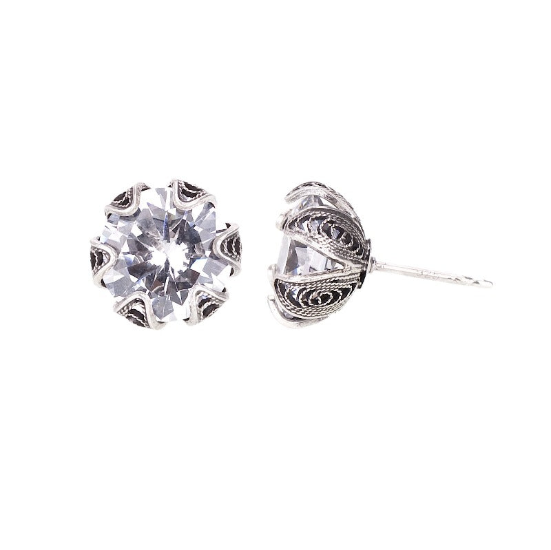 ECZ002c TULIP CUP STUD EARRINGS - MEDIUM_Yvone Christa