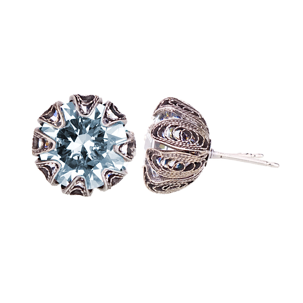 Yvone Christa_ECZ003_Blue AL_TULIP CUP STUD EARRINGS - LARGE