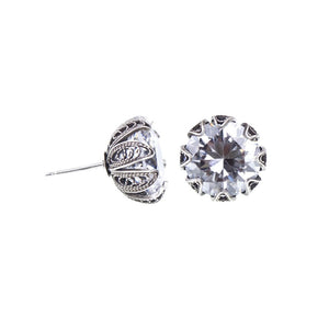 Yvone Christa_TULIP CUP STUD EARRINGS - CLEAR CZ - LARGE_ECZ003