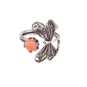 Dragonfly Ring pink coral  ✿