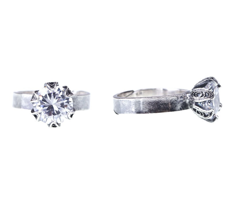 Yvone Christa_TULIP CUP RING - CLEAR CZ- MEDIUM_RCZ002clear