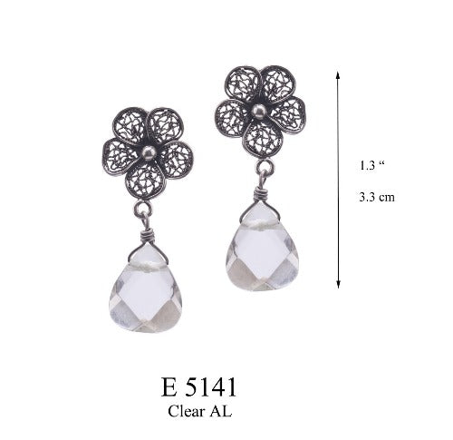 Boucles d'oreilles Marguerite dentelle 