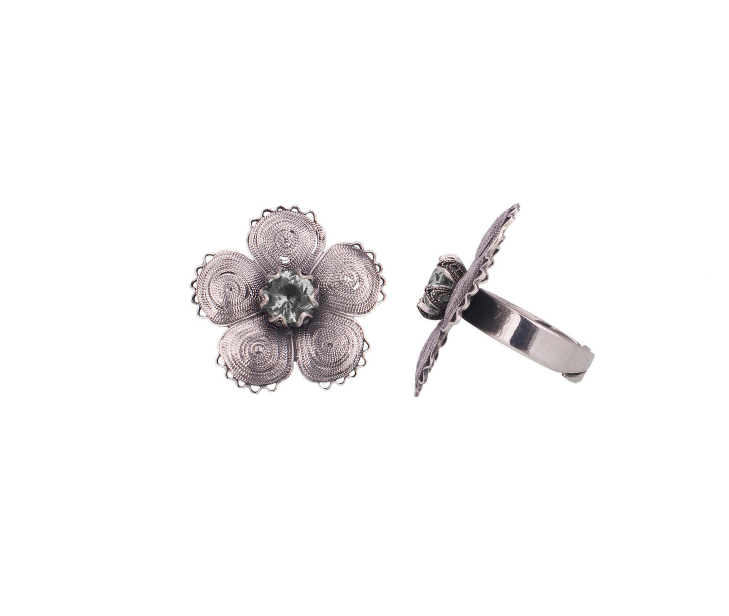 Anello Flower Power Aqua Lemuria ✿ 